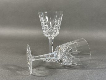 A Pair Of Brilliant Waterford Crystal Claret Wine Glasses, Lismore Pattern (2 Total)