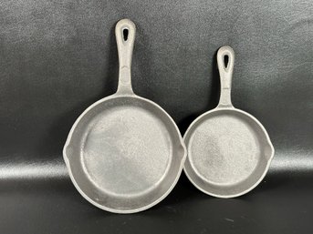 A Pair Of New/Old Stock Spouted Skillets In Cast Iron