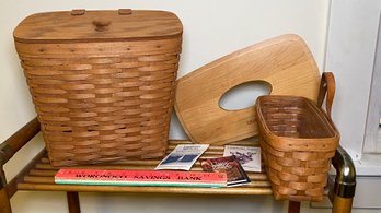 Longaberger Baskets Mail Box With Mounting Screws 12x8x11.5 Smaller 5x9x5 Wood Tissue Box Cover