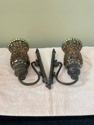 Pair Of Bombay Candle Lighting Sconces