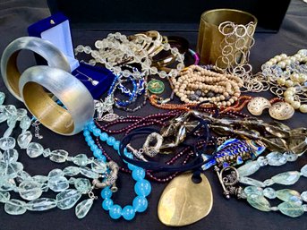 40 Pieces Of  Nice Quality Assorted Jewelry-Alexis Bittar, Sterling Silver, Costume Pieces