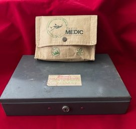 Steelmaster Cash Box And Restoration Hardware Travel Medic Pouch With Contents