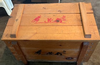 Wooden Toy Box With Assorted Board Games