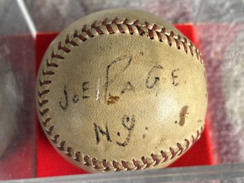 Early New York Yankees Major League Baseball- Marked 'joe Page' October 6,1947