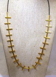 Signed Designer Gold Tone Necklace 'M'