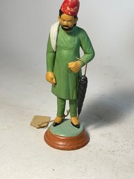 Antique Red Ware Pottery Hand Painted India Indian Soldier Figure
