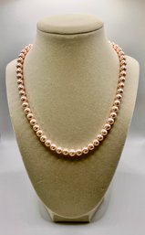 Vintage Faux Pink Pearl Necklace