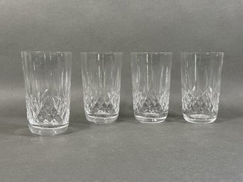 A Set Of Brilliant Waterford Crystal Flat Tumblers, Lismore Pattern (4 Total)