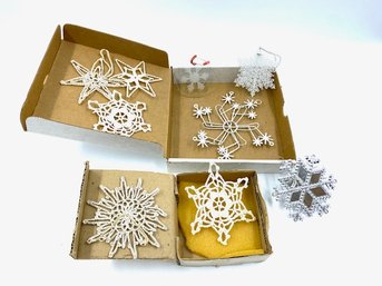 Vintage Snowflake Ornaments Made Of Various Materials