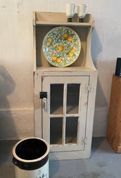 Primitive Wood & Glass Cabinet
