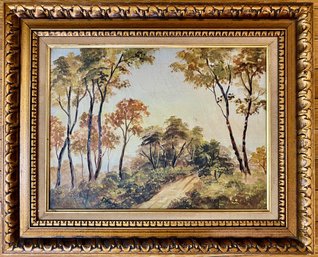 Vintage Oil On Canvas, Autumn Landscape, R. Kelley