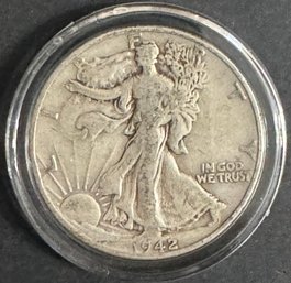 1942-D Walking Liberty Silver Half Dollar