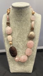 Silpada Rose Quart And Fresh Water Pearl Necklace