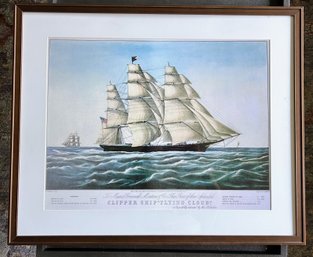 Large Framed Clipper Ship Print