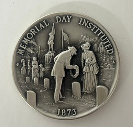 Sterling Silver Danbury Mint Coin - Memorial Day Instituted 1873