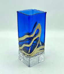 Vintage Jan Beranek Signed Studio Glass Vase For Skrdlovice Czech Republic