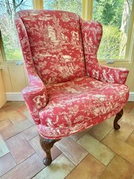 George II Style Walnut Wing Chair Late 19th C / Early 20th C