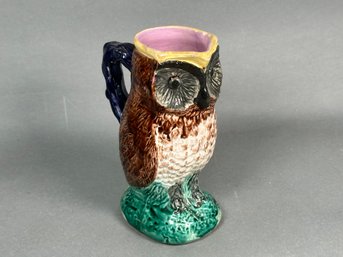 Vintage Hand Painted Owl Pitcher