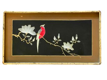 Vintage Painted Wooden Tray, Made In Japan.