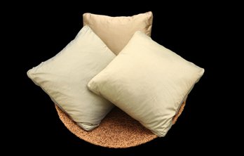 Three  Shamiana Raw Silk Box Down Decorative Pillows