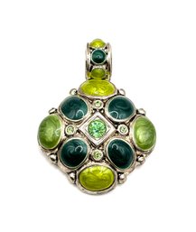 Lovely Vintage Ornate Shades Of Green Pendant