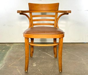 A Beautiful Mid Century Bent Wood Arm Chair By Thonet