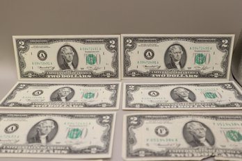 1976 Two Dollar Bill Lot Varried Conditions (10) 5 Are Crisp 5 Fair