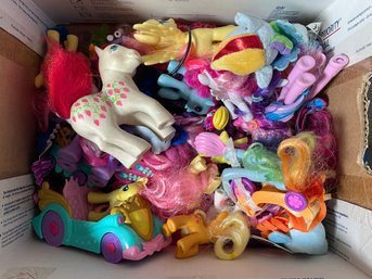 A BOX LOT OF MY LITTLE PONY TOYS