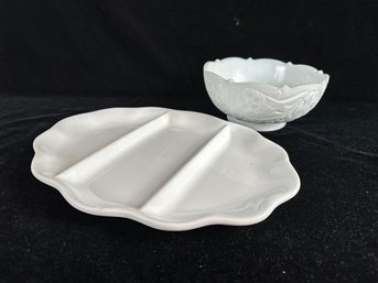 Divided Platter And Bowl