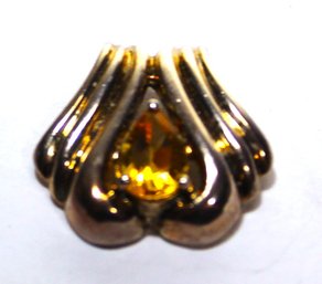 Contemporary Gold Over Sterling Silver Citrine Gemstone Pendant