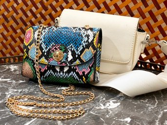 Ladies' Clutches And A Belt Bag - Faux Snakeskin And Vinyl