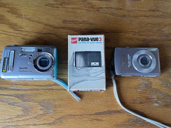 Lot Of 2 Cameras With Slide Viewer