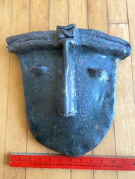 Unique Clay Mask Art Sculpture Unsigned 13x13