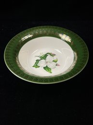 Limoges Trillium Forest Green With Gold Filigree Serving Bowl