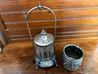 Quadruple Silverplate Condiment Jar And More