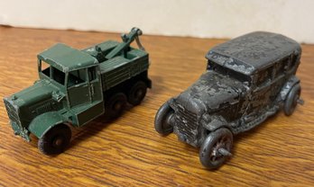 Vintage SCAMMELL Toy BREAKDOWN TRUCK And Cast Iron Black Sedan