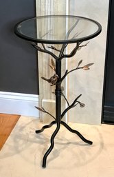Petite Metal Bird And Leaf Table With Candelabra
