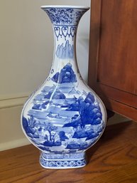 Vintage Chinese Blue And White Porcelain Vase