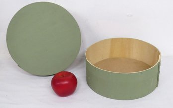 Avocado Green Wooden Pantry Box W/Lid