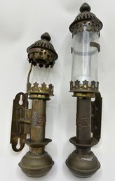 Vintage GWR Candle Burning Carriage Lamps Sconces