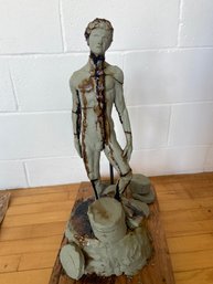 Nude Man Clay Sculpture Statue Unfired Piece Soft And Weeping Liquid Very Cool As Been Like This For Years