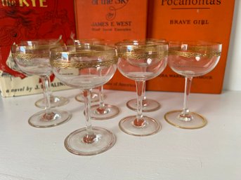 Lot Of 8 Saint Louis Mini Champagne / Cordial Glasses