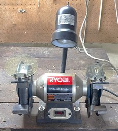 Ryobi 6' Bench Grinder With Light- 120V, 3600 RPM