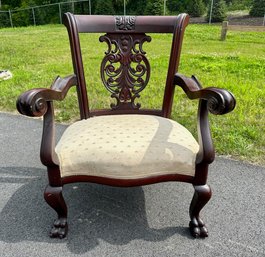 Exquisitely Carved Edwardian Mahogany Chair