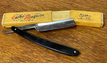 CARBO MAGNETIC Brand Straight Razor With Case