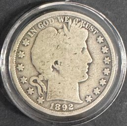 1892 Barber Silver Half Dollar