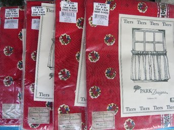 4 Pair Of European Country Country Tier Curtains - Never Opened