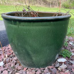 Gorgeous Green Glazed Earthenware Planter