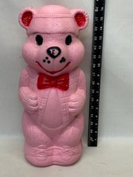 A.J Renzi Blow Mold Bank 1965 Pink Bear Bank #2