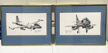 A Pair Of Aviation Lithographs, Signed By Joe Milich